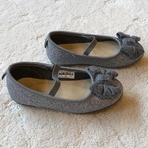 Carters girl gray sparkle flannel ballet flats 7